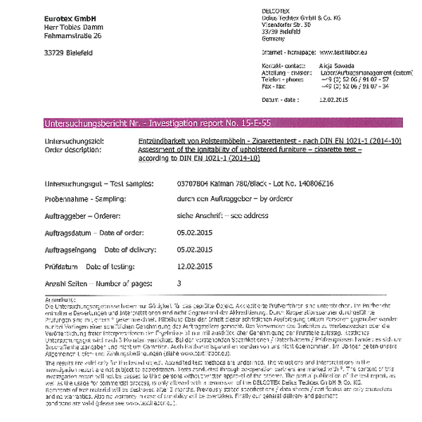 keimo - flammability DIN EN 1021-1